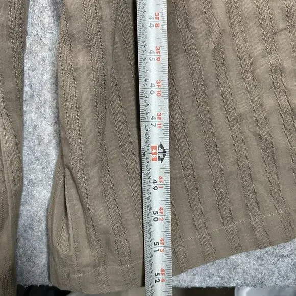 American Eagle Bella Jumpsuit Small Wide Leg Brown Striped Cotton Tie Straps - Picture 4 of 11